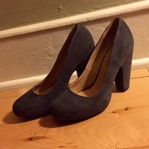 Gray Suede Pin-Up Heels